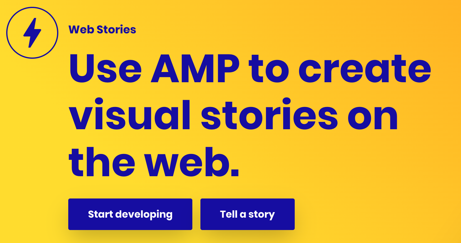 Web Stories by AMP website screenshot