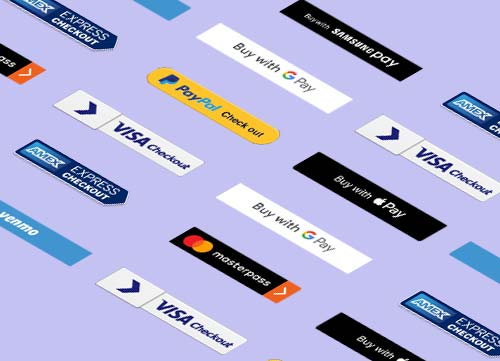 Pattern of digital payment logos, including Apple Pay and PayPal