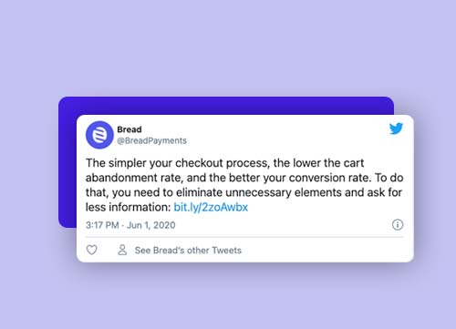 Screenshot of tweet about eCommerce checkout process