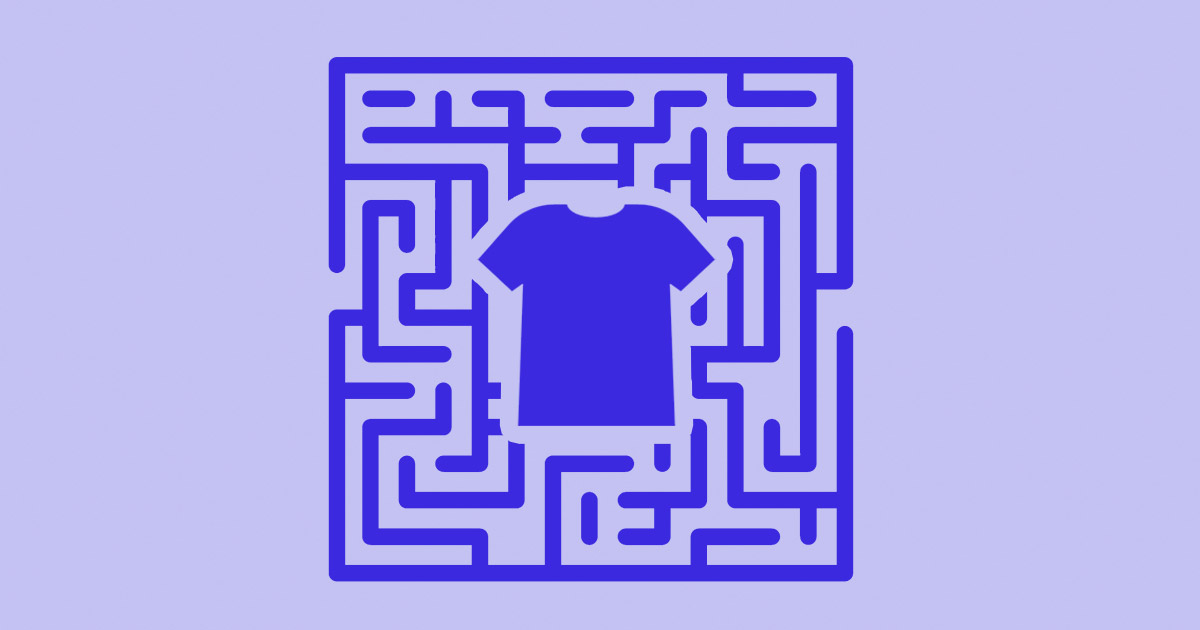 Illustration of t-shirt inside a maze