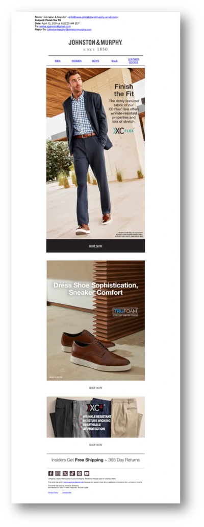 Email campaign - shop the look